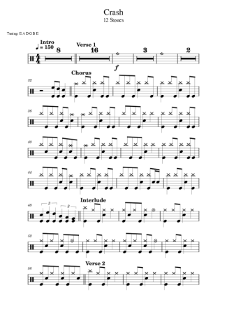 12 Stones  score for Drums