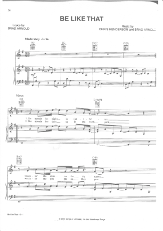 3 Doors Down  score for Piano