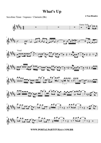 4 Non Blondes  score for Clarinet (Bb)