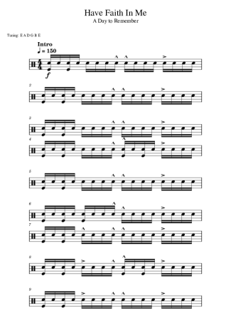A Day to Remember  score for Drums