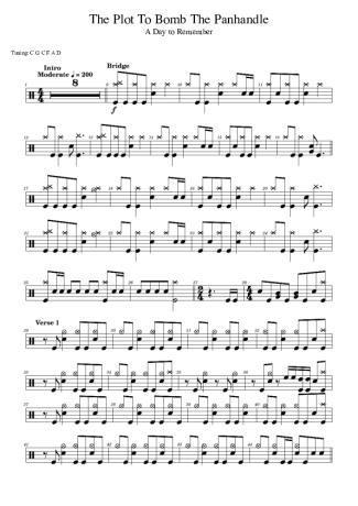A Day to Remember  score for Drums