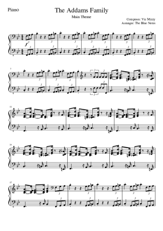 A Família Adams  score for Piano