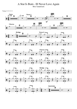 A Star is Born  score for Drums
