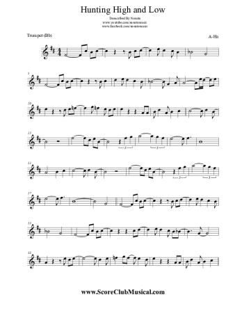 A-ha Hunting High And Low score for Trumpet