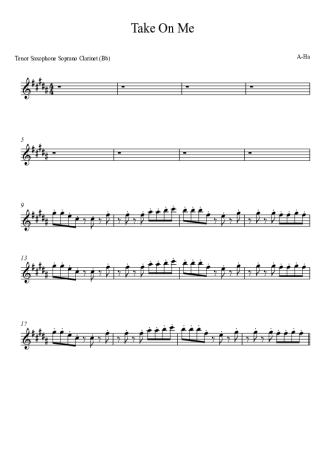 A-ha  score for Tenor Saxophone Soprano (Bb)