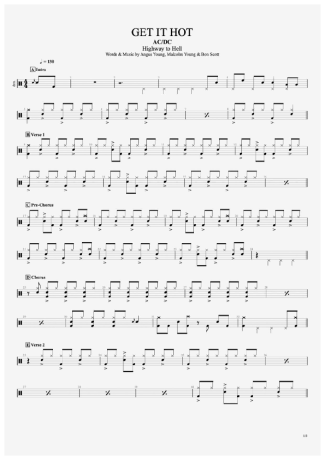 AC/DC  score for Drums