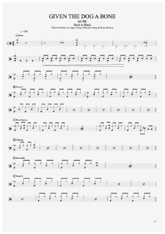 AC/DC  score for Drums