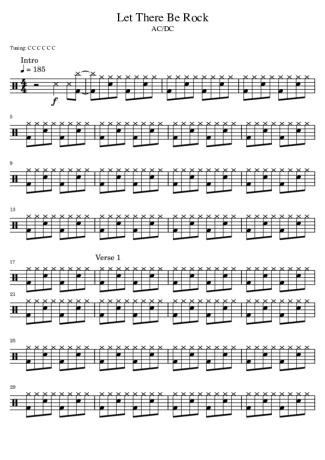 AC/DC  score for Drums
