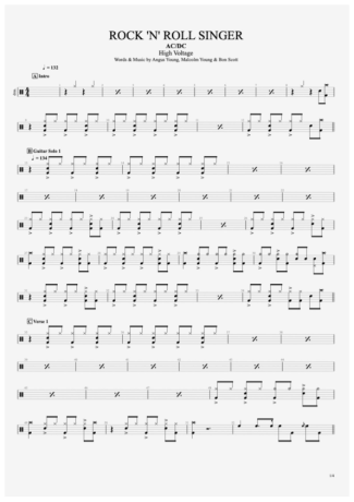 AC/DC  score for Drums