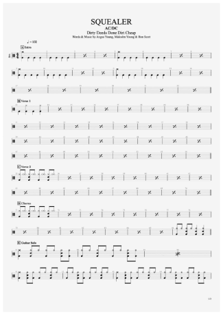 AC/DC  score for Drums