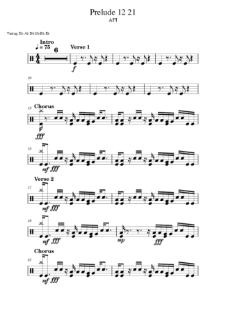 AFI Prelude 12 21 score for Drums
