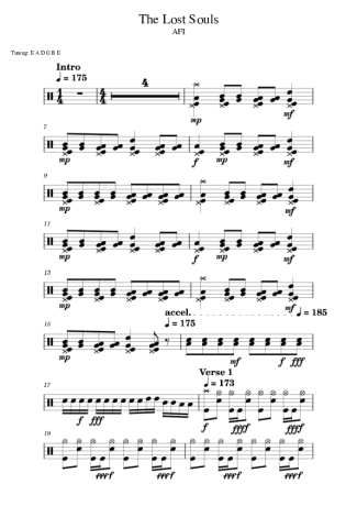 AFI The Lost Souls score for Drums