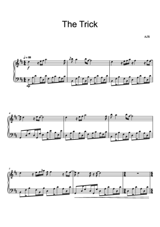 AJR The Trick score for Piano