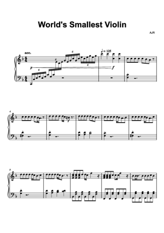 AJR Worlds Smallest score for Piano