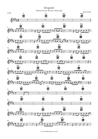 ANAVITÓRIA Singular score for Acoustic Guitar