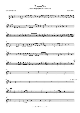 ANAVITÓRIA Trevo (Tu) score for Alto Saxophone