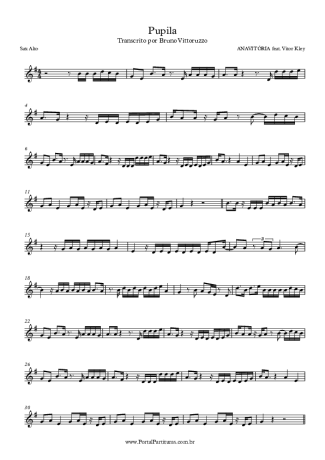 ANAVITÓRIA feat. Vitor Kley  score for Alto Saxophone