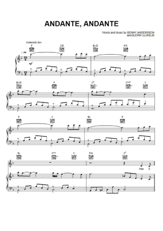 Abba  score for Piano