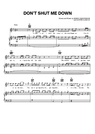 Abba  score for Piano