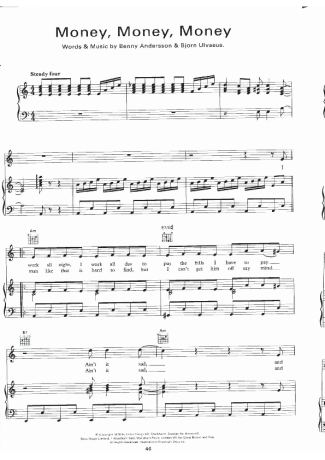 Abba  score for Piano