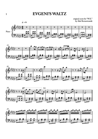 Abel Korzeniowski  score for Piano