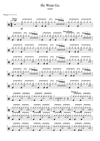 Adele  score for Drums