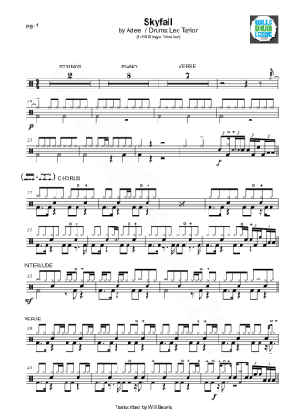 Adele  score for Drums