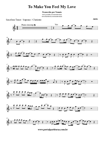 Adele  score for Clarinet (Bb)