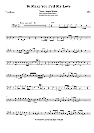 Adele To Make You Feel My Love score for Trombone