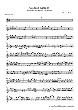 Adoniran Barbosa  score for Alto Saxophone