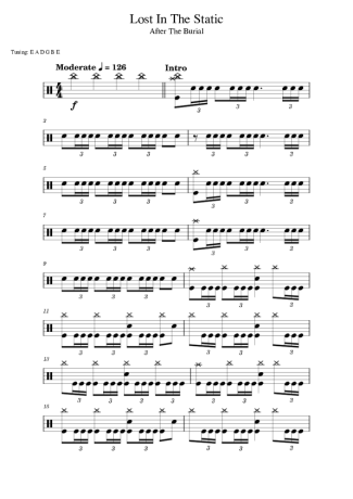 After The Burial Lost In The Static score for Drums