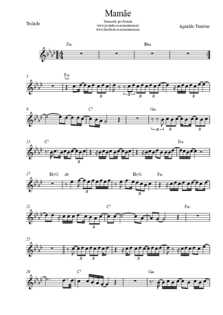 Agnaldo Timóteo Mamãe score for Keyboard