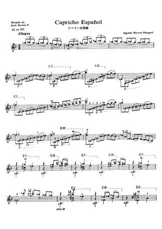 Agustin Barrios  score for Acoustic Guitar