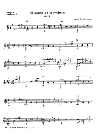 Agustin Barrios El Sueño De La Muñeca score for Acoustic Guitar