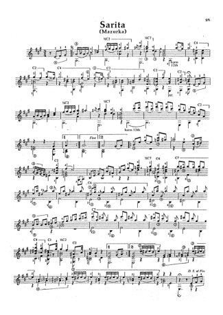 Agustin Barrios Sarita score for Acoustic Guitar