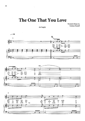 Air Supply The One That You Love score for Piano