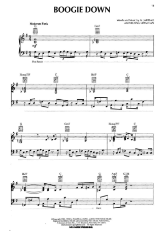 Al Jarreau Boogie Down score for Piano
