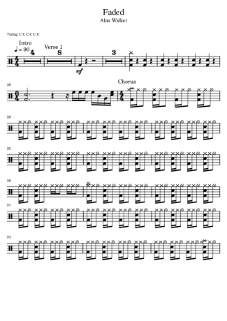 Alan Walker  score for Drums