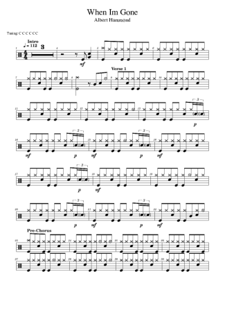 Albert Hammond When I´m Gone score for Drums