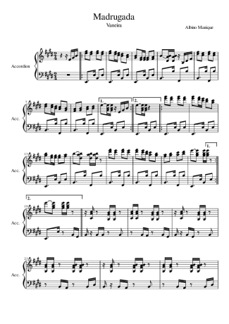 Albino Manique Madrugada score for Accordion