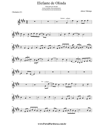Alceu Valença  score for Clarinet (C)