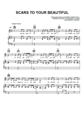 Alessia Cara Scars To Your Beautiful score for Piano