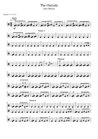 Alex Warren The Outside score for Drums