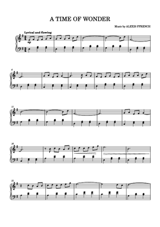 Alexis Ffrench A Time Of Wonder score for Piano