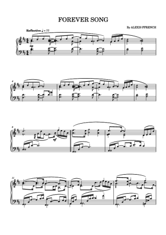 Alexis Ffrench Forever Song score for Piano