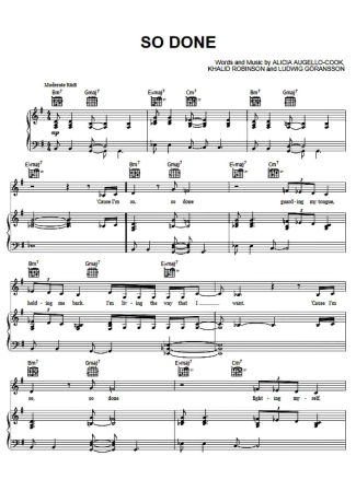 Alicia Keys So Done score for Piano