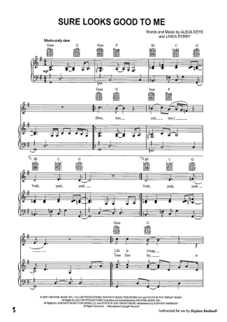 Alicia Keys Sure Looks Good To Me score for Piano