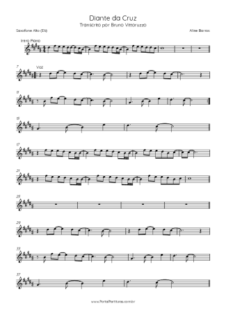 Aline Barros  score for Alto Saxophone