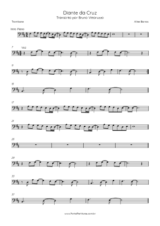 Aline Barros Diante Da Cruz score for Trombone