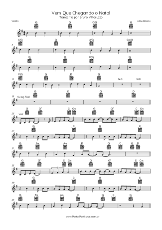 Aline Barros  score for Acoustic Guitar